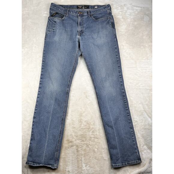Ariat Other - Ariat Rebar M4 Relaxed Boot Cut Jeans Mens 38x38 Blue Medium Wash Denim Work